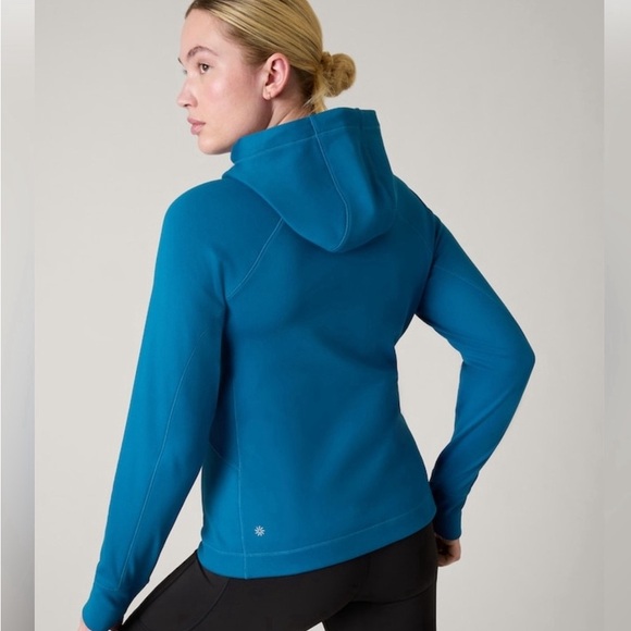 Athleta Unstoppable Full Zip Lapis Blue Sweatshirt Size Small Jacket Hoodie - Picture 2 of 9